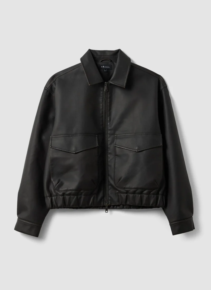 Ovs OVS Black cropped jacket with zip and flap pockets, oversized fit