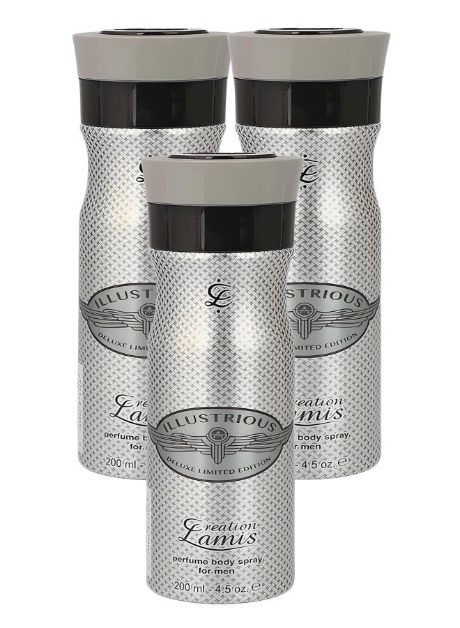 Creation Lamis 3 Pieces Illustrious Fragrance Body Spray For Men 200ml - Image 1