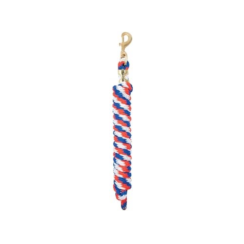 Weaver Leather Poly Lead Rope Blue/Red/White, 5/8 x 10' - Image 1