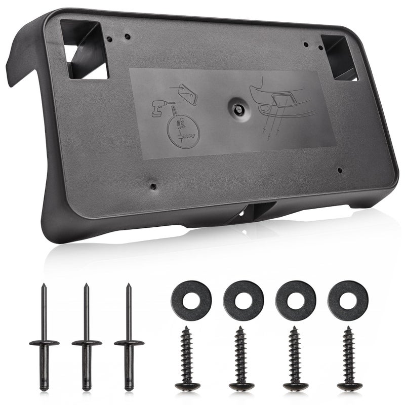 RED WOLF Front License Plate Bracket Fit for Chevy 20162018 Silverado 1500 2019 Silverado 1500 LD Replacement for 23354526 GM1068172 Front Bumper License Plate Holder Cover wScrews