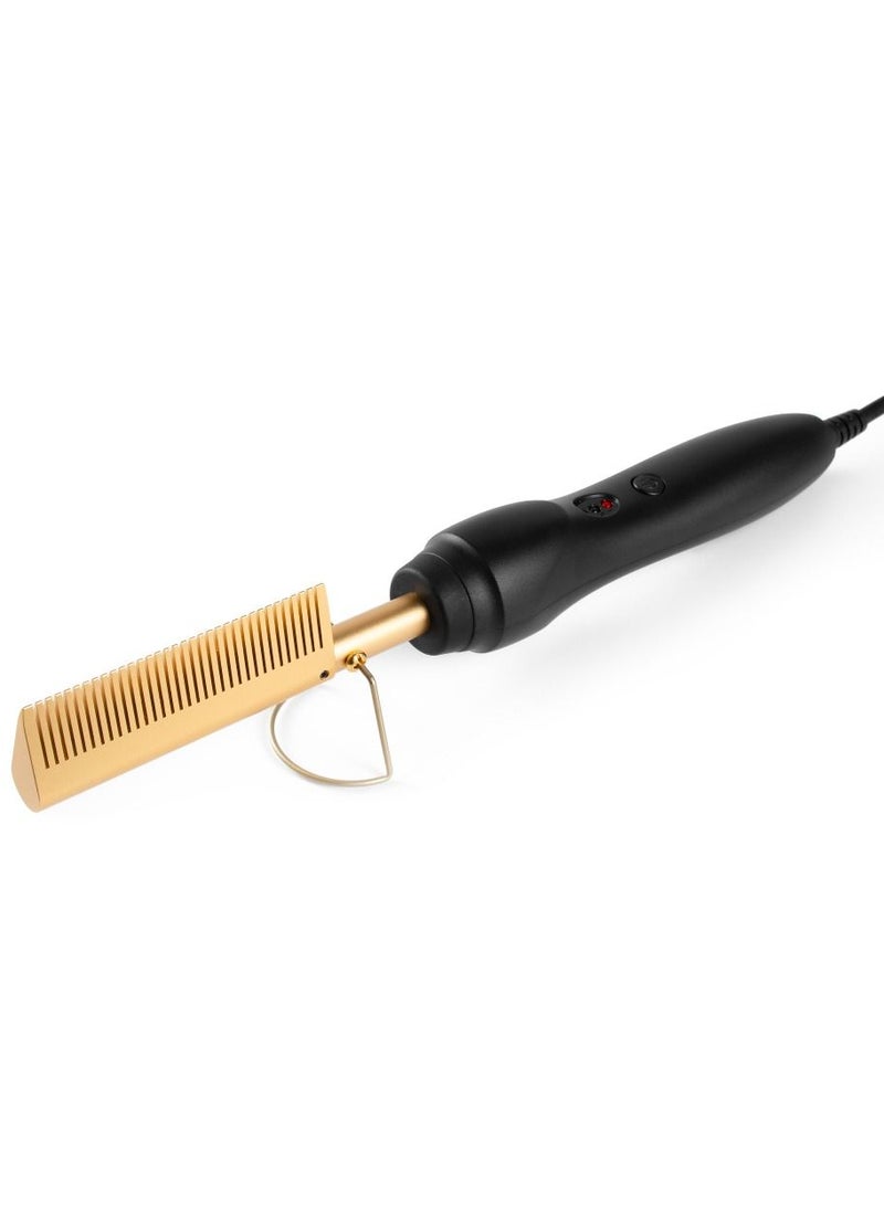 DubaiGallery Hot Sell Wet and Dry Use Titanium Alloy Press Comb Hair Styling tools Straightener High Heat Electric Pressing Hot Comb  - Image 2