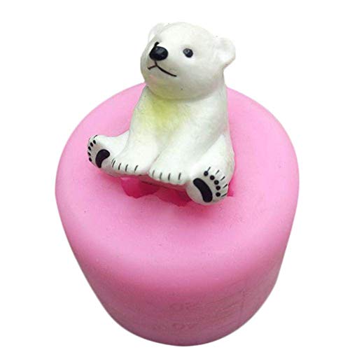 HiParty Mini Size 3D Polar Bear Silicone Mold Bear Silicone Candle Mold Cake Decoration DIY Handmade Fondant Clay Chocolate Mold Soap Mold - Image 3