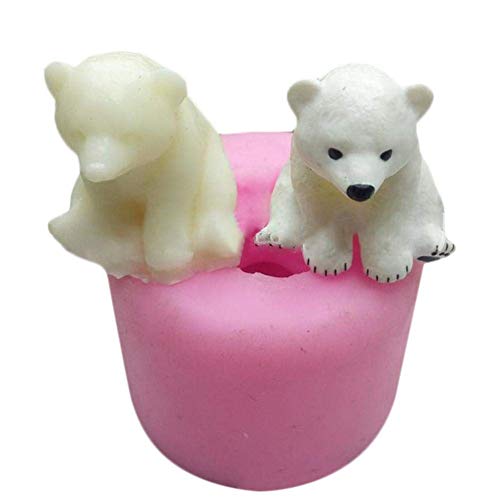 HiParty Mini Size 3D Polar Bear Silicone Mold Bear Silicone Candle Mold Cake Decoration DIY Handmade Fondant Clay Chocolate Mold Soap Mold - Image 4