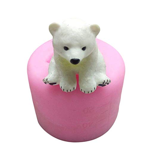 HiParty Mini Size 3D Polar Bear Silicone Mold Bear Silicone Candle Mold Cake Decoration DIY Handmade Fondant Clay Chocolate Mold Soap Mold - Image 1