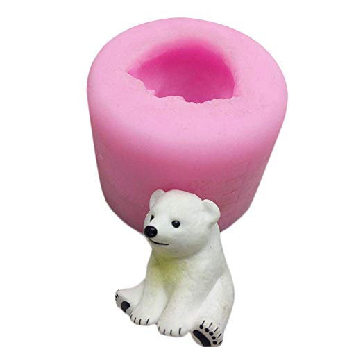 HiParty Mini Size 3D Polar Bear Silicone Mold Bear Silicone Candle Mold Cake Decoration DIY Handmade Fondant Clay Chocolate Mold Soap Mold - Image 2
