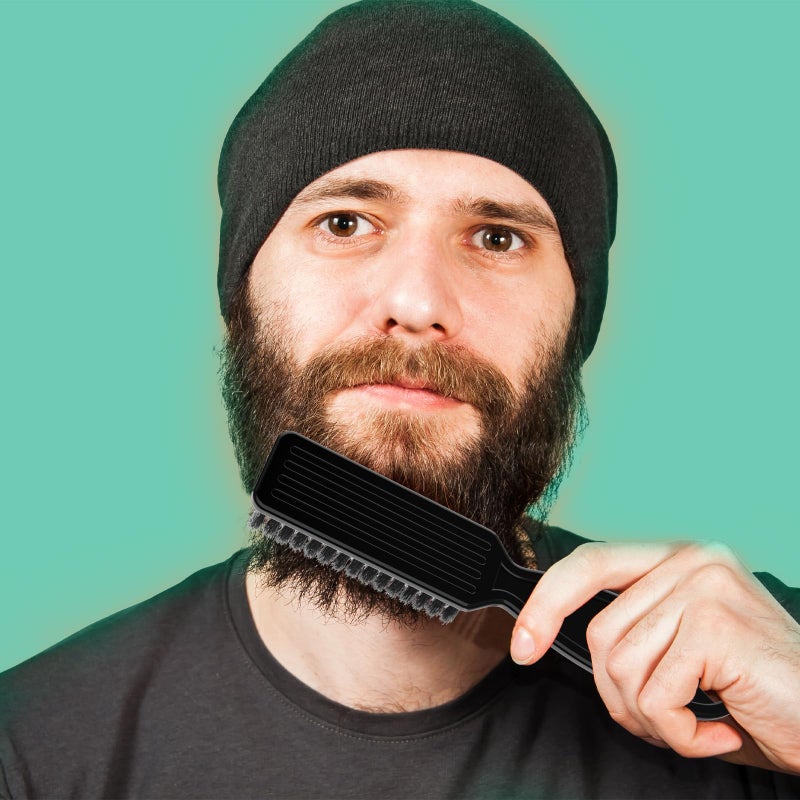 SQULIGT 6 Pcs Barber Clipper Brush Blade Trimmer Cleaning Brush Set Duster Manicure Nylon Brush Hair Styling Tool (Black) - Image 5