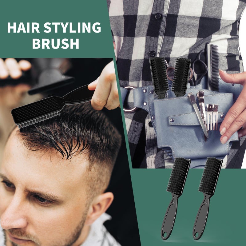 SQULIGT 6 Pcs Barber Clipper Brush Blade Trimmer Cleaning Brush Set Duster Manicure Nylon Brush Hair Styling Tool (Black) - Image 4