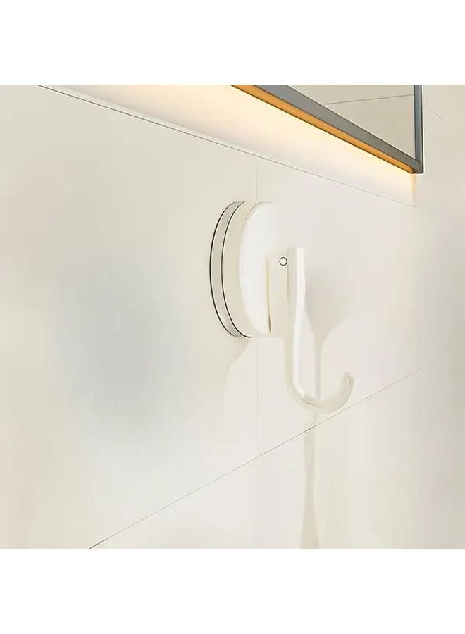 Milky White Powerful Suction Cup Hook No Drilling Required Easy Installation For Bathroom Kitchen Tiles - Image 1