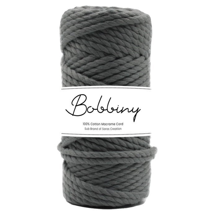 3 PLY TWISTED MACRAME COTTON CORD DORI ROLL PACKAGING THREAD FOR MACRAME DIY AND OTHER PROJECTS GREY 4MM10 METER