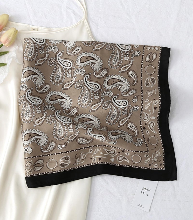 Sumolux Head Hair Scarf for Women Like Satin Silk Scarf Bandana Hair Wrapping Night Large Square Scarves 27.5" - Image 5