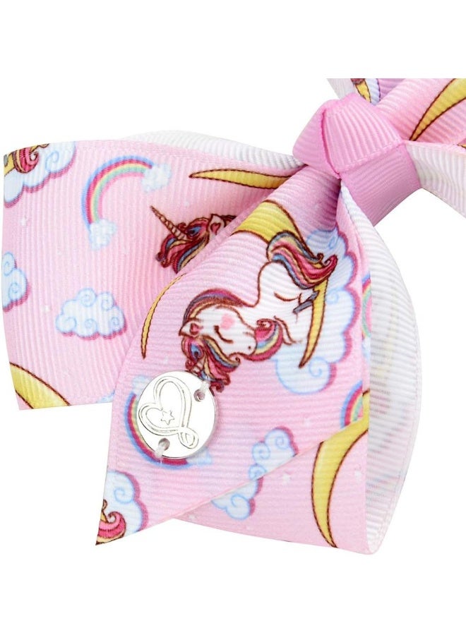 JCSMARTEC Mixtecc [6Pcs/Set] 4.7 Inch Cute Mermaid Unicorn Rainbow Colorful Hair Bows Clips Grosgrain Ribbon Alligator Accessories for Girls - Image 4