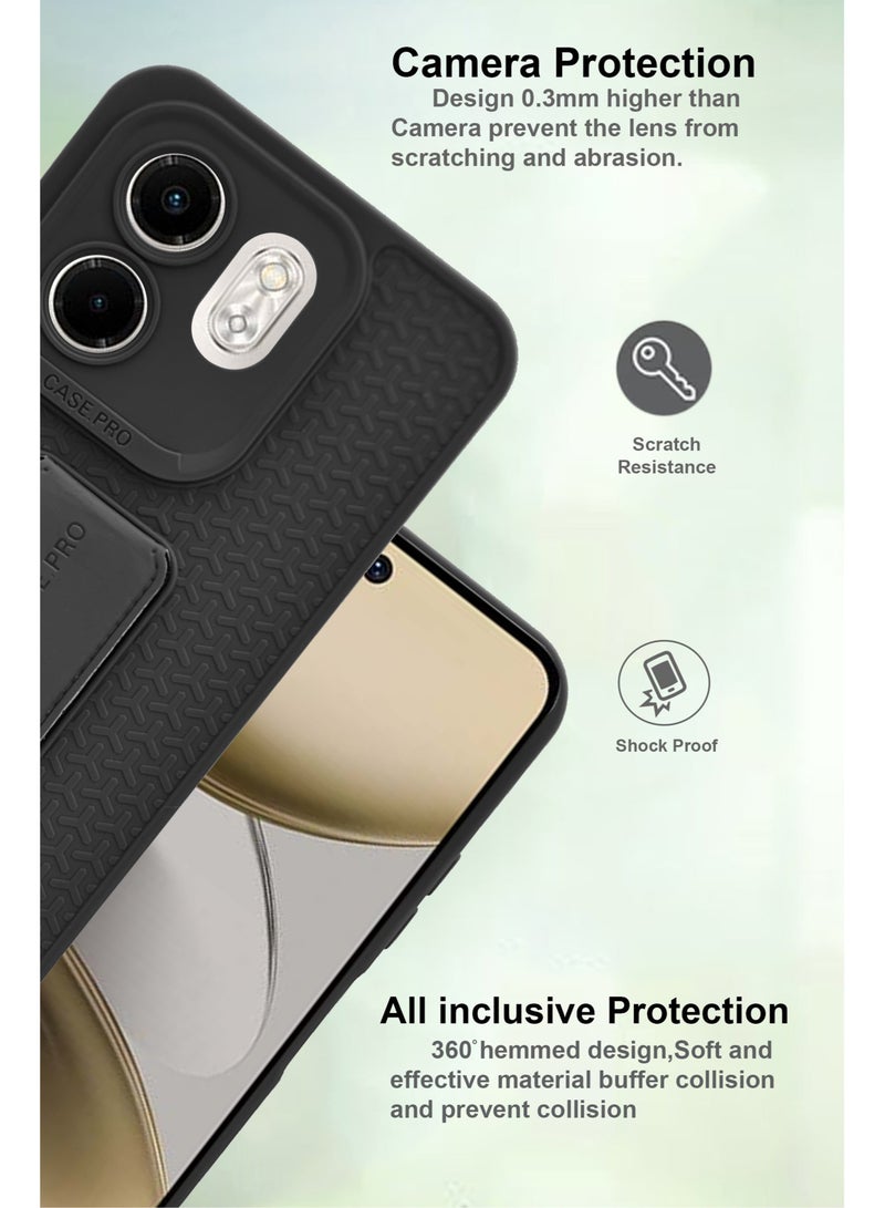 For Infinix Smart 9 Flexible Silicone Case With Magnetic Hand Grip Holder & Kickstand - Strong Grip for Magnetic Car Holder, Stylish & Functional, Ultimate Convenience & Hands-Free Viewing - Black - Image 4