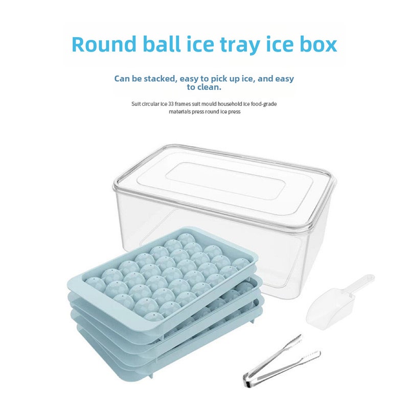 Home Ice Ball Maker Food Safe Press Mold Nordic Blue 