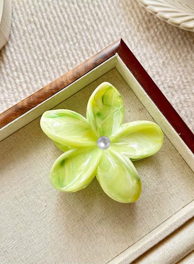 Lelet 4PCS Large Flower Hair Claw Clips for Women – 3.4 inch Strong Hold Claw Hair Clip with Beaded Center, Stylish Hair Accessories for Thick & Thin Hair (4 Colors) - Image 2