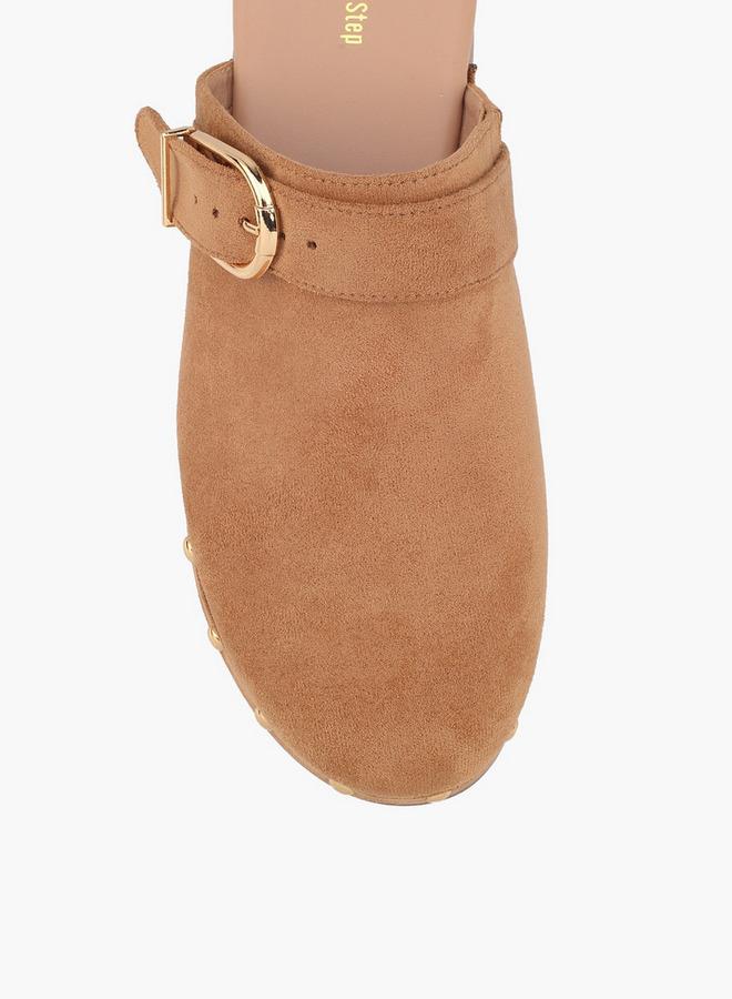 Surestep Women Buckle Detail Block Heel Mules - Image 4