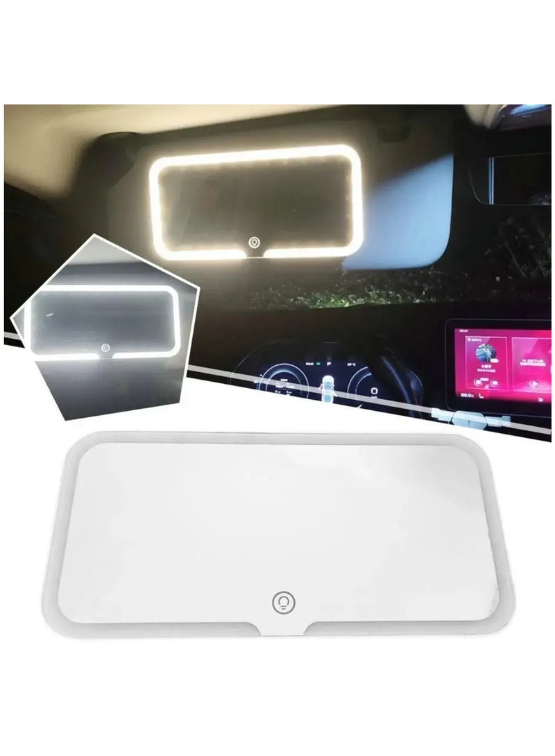 DIGI CORE Car Sun Visor Vanity Mirror Rechargeable Light With 3 Light Modes LED Light Mirror Visor Vanity Mirror For Car Truck SUV Rear View With Dimmable Touch Screen, Mirror Accessories For Women & Girls - Image 2