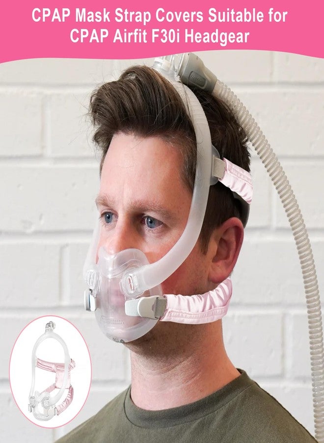 JDVBDNK 3 قطع من أغطية حزام قناع جهاز التنفس CPAP المصنوعة من الساتان، أغطية حزام مريحة لجهاز التنفس CPAP، وسائد قناع CPAP حريرية تناسب غطاء الرأس F30i، واقي شعر مضاد للتجاعيد لجهاز التنفس CPAP لتقليل العلامات الحمراء (وردي) - Image 5