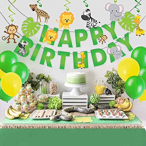 Festiko® Jungle Theme Happy Birthday Party Decoration Combo (31 Pcs), Jungle/Safari Themes Party Favors for Kids/1st Birthday Decoration(Birthday Banner, Balloons) - Image 5