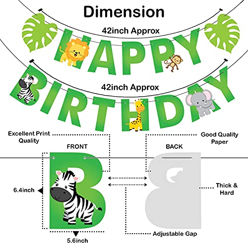 Festiko® Jungle Theme Happy Birthday Party Decoration Combo (31 Pcs), Jungle/Safari Themes Party Favors for Kids/1st Birthday Decoration(Birthday Banner, Balloons) - Image 3