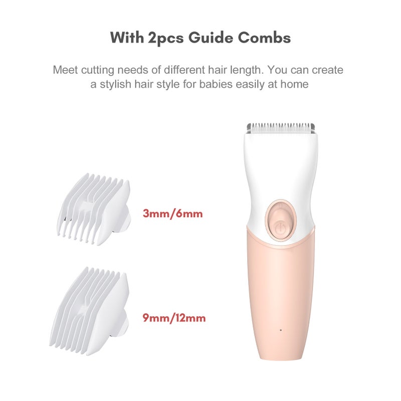 Electric Baby Hair Clipper Cordless Hair Trimmer for Kids and Children Low Noise IPX7 Waterproof Built-in Battery with 2 Guide Combs - Image 5
