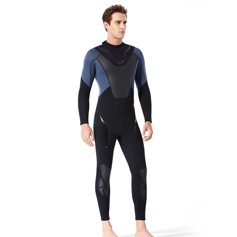 DIVE & SAIL Wetsuit: 3mm Grayish Blue L Soft Lightweight Neoprene Nylon - Thermal Insulation Full Body UV Protection Flexible Back Zipper for Snorkeling Surfing Water Sports Beach Vacation - Image 5