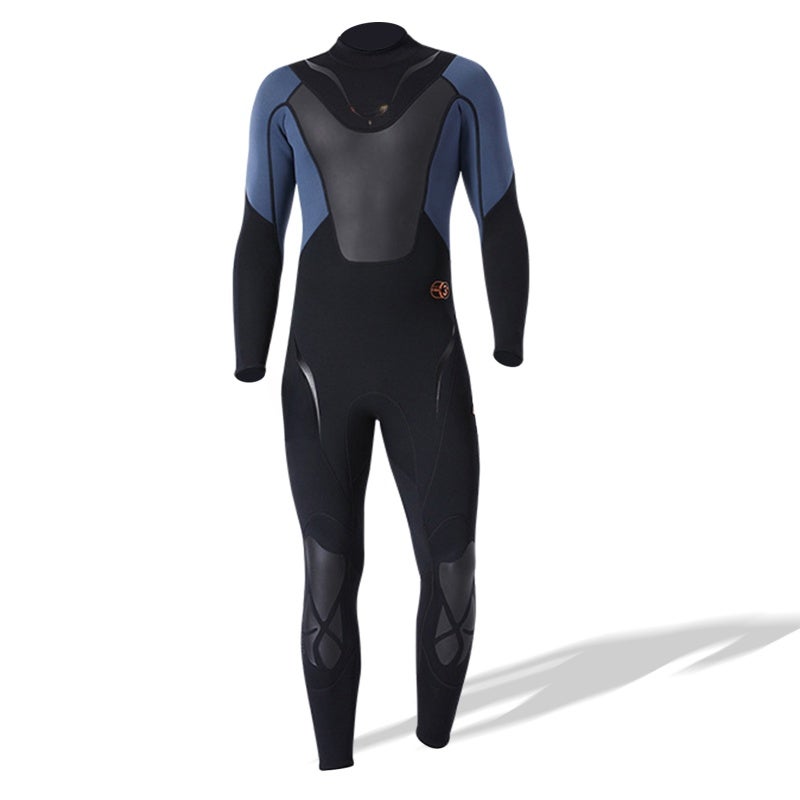 DIVE & SAIL Wetsuit: 3mm Grayish Blue L Soft Lightweight Neoprene Nylon - Thermal Insulation Full Body UV Protection Flexible Back Zipper for Snorkeling Surfing Water Sports Beach Vacation - Image 1