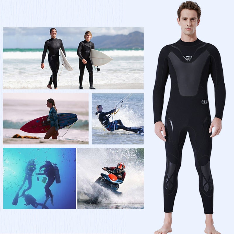 DIVE & SAIL Wetsuit: 3mm Grayish Blue L Soft Lightweight Neoprene Nylon - Thermal Insulation Full Body UV Protection Flexible Back Zipper for Snorkeling Surfing Water Sports Beach Vacation - Image 3