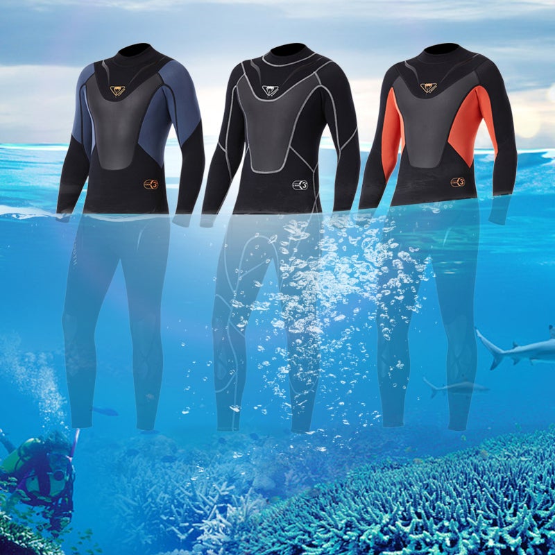 DIVE & SAIL Wetsuit: 3mm Grayish Blue L Soft Lightweight Neoprene Nylon - Thermal Insulation Full Body UV Protection Flexible Back Zipper for Snorkeling Surfing Water Sports Beach Vacation - Image 4