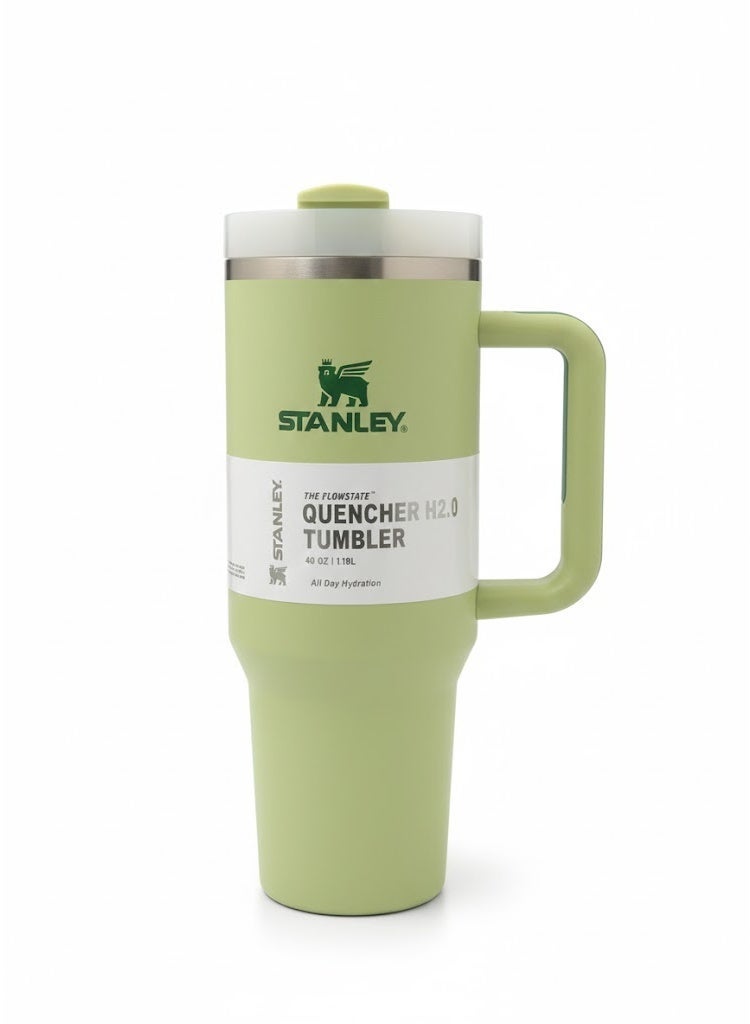 Stanley Quencher H2.0 FlowState Tumbler with Handle – 40 oz (1.18L) | Vacuum Insulated Stainless Steel Travel Mug with Lid & Straw – Yellow - Image 1