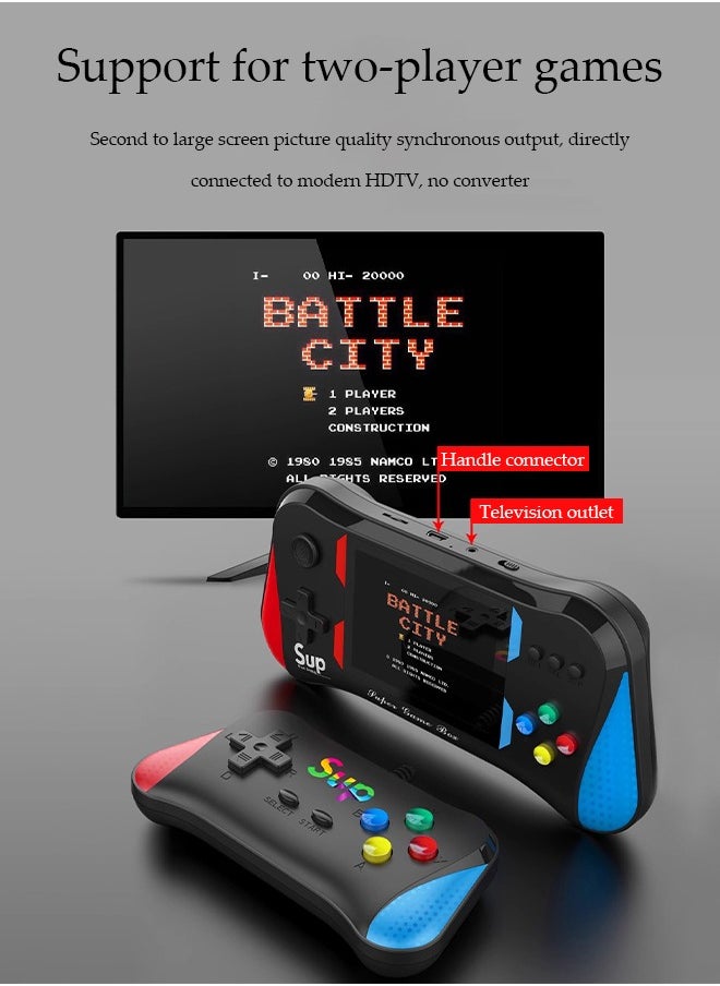 DUNISO - Handheld game console, 3.5-inch high-definition color screen retro portable game console, built-in 500 classic games, 1200mAh rechargeable, can connect to TV and controller - Image 1