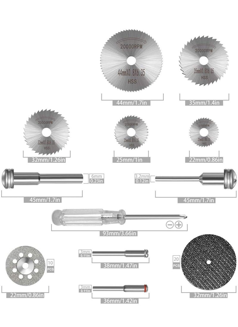 DIY Crafts DIY Crafts Pack of 50 Pcs Kit MultiCombo Kit Diamond Cutting Wheel Cut Off Discs Coated Rotary Tools WMandrel 2225323544mm HSS Cutting Wheel Set WMandrPack of 50 Pcs Kit MultiCombo Kit  - Image 2