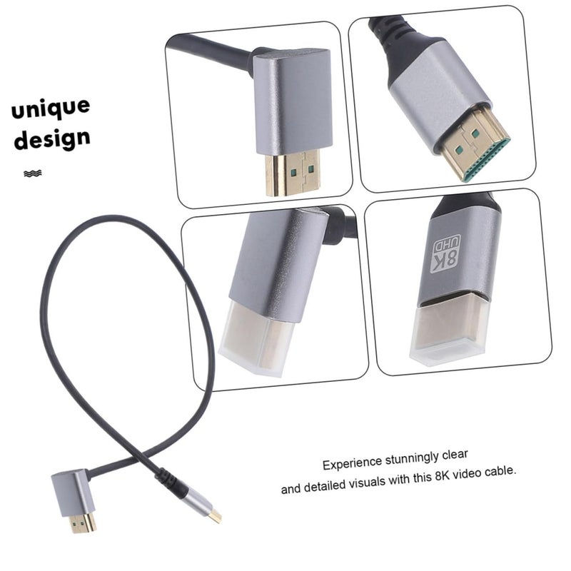 8k Male to Male High-Definition Cable 1m with Downward Elbow Connector for Tv Monitor Computer Projector Video Transmission - Image 3