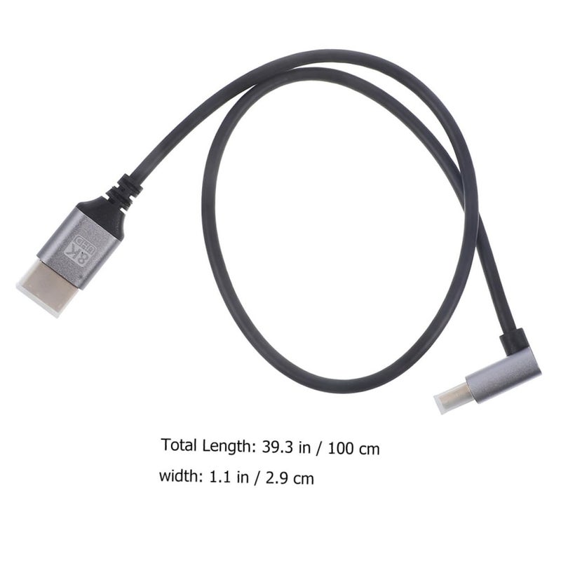 8k Male to Male High-Definition Cable 1m with Downward Elbow Connector for Tv Monitor Computer Projector Video Transmission - Image 2