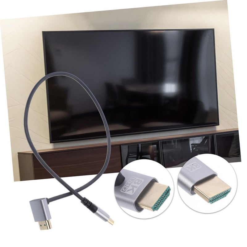 8k Male to Male High-Definition Cable 1m with Downward Elbow Connector for Tv Monitor Computer Projector Video Transmission - Image 4