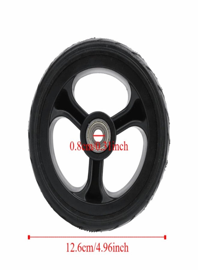 Chiffonade 5 Inch Solid Rubber Tire with 8mm Axle Bore Hole - for Trolley, Hand Truck & Garden Equipment, Heavy Duty Replacement with Smooth-Rolling Design - Image 2