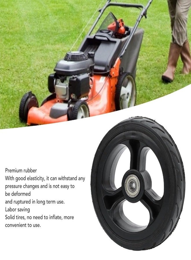 Chiffonade 5 Inch Solid Rubber Tire with 8mm Axle Bore Hole - for Trolley, Hand Truck & Garden Equipment, Heavy Duty Replacement with Smooth-Rolling Design - Image 3