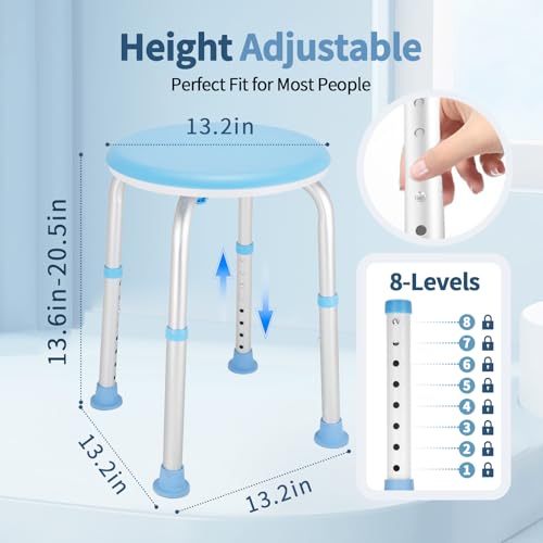 pxsulliao FSAHSA Adjustable Swivel Bath Seat Shower Chair for Inside Shower Shower Seat for Inside Tub Bathroom Bench Bath Chair for Elderly and DisabledEligible 350 lbs Adjustable Shower Stool - Image 3