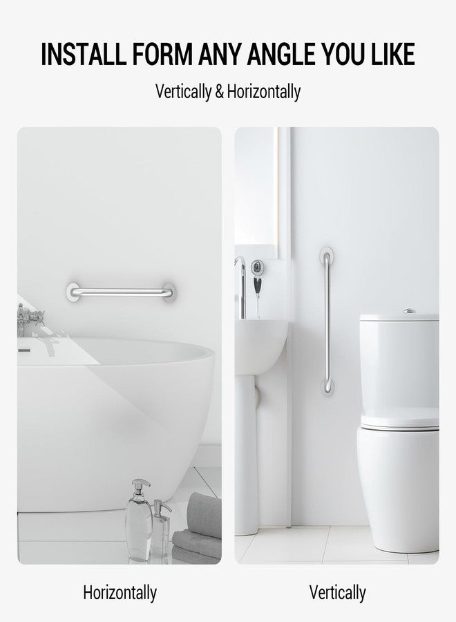 Tesuchan 16 Inch Grab Bars for Bathtubs and Showers Brushed Nickel, Safety Shower Grab Bars for Seniors Elderly Handicapped, Handicap Grab Bars for Shower with Concealed Screws, Tesuchan - Image 3