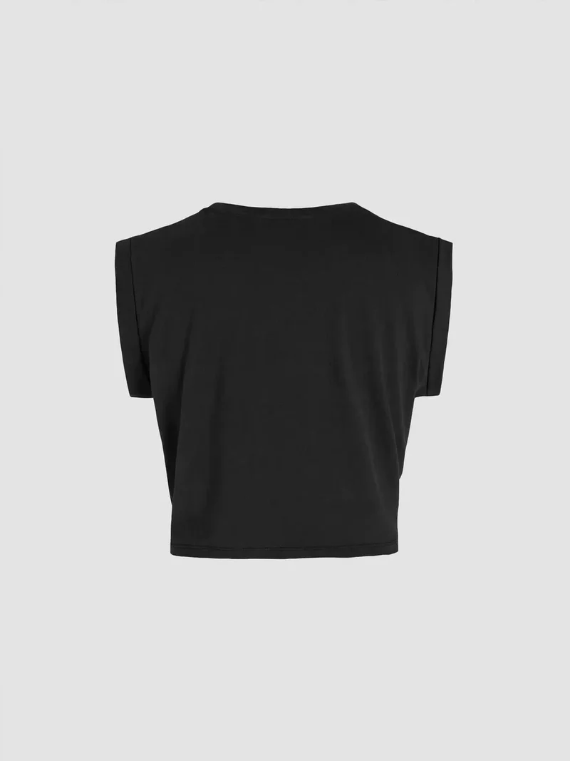 HICCUP Basic Crew Neck Cropped T-Shirt