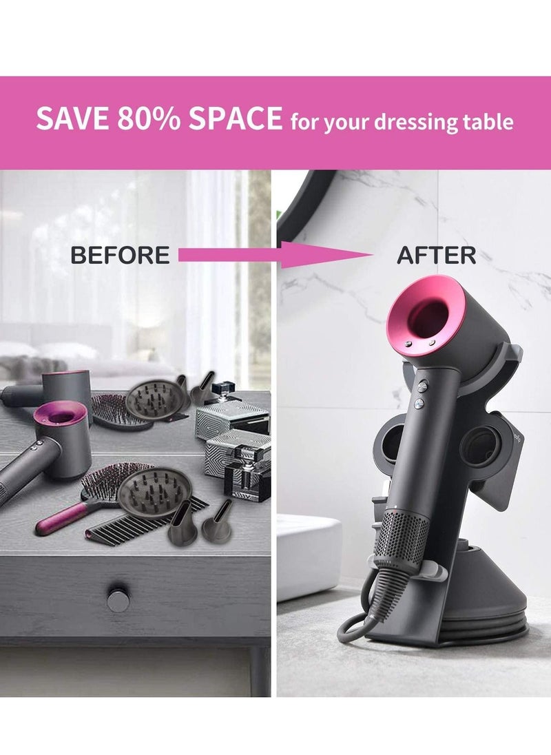 KASTWAVE Hair Dryer Holder for Dyson Supersonic Magnetic Stand Holder with Power Plug Cable Organizer Bracket Bathroom Organizer for Dyson Supersonic Hair Dryer  - Image 5