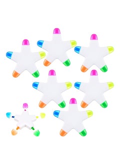 Y&D 6 Piece Highlighter Star Shape Colorful Fluorescent Pen Marker Watercolor 5 In 1 Colored for Note Taking  - Image 1