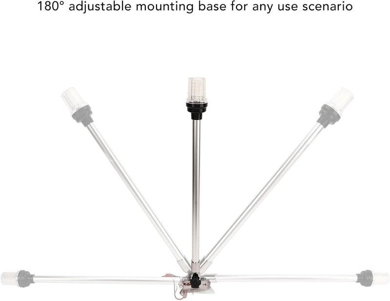 klarako Boat Stern Light, 360 Degrees All Around Fold Down Pole Light, 3NM Visibility LED Navigation Light with 316 Stainless Steel Base for Marine, Fishing Boat, Yacht, Pontoon (22 inch) - Image 4