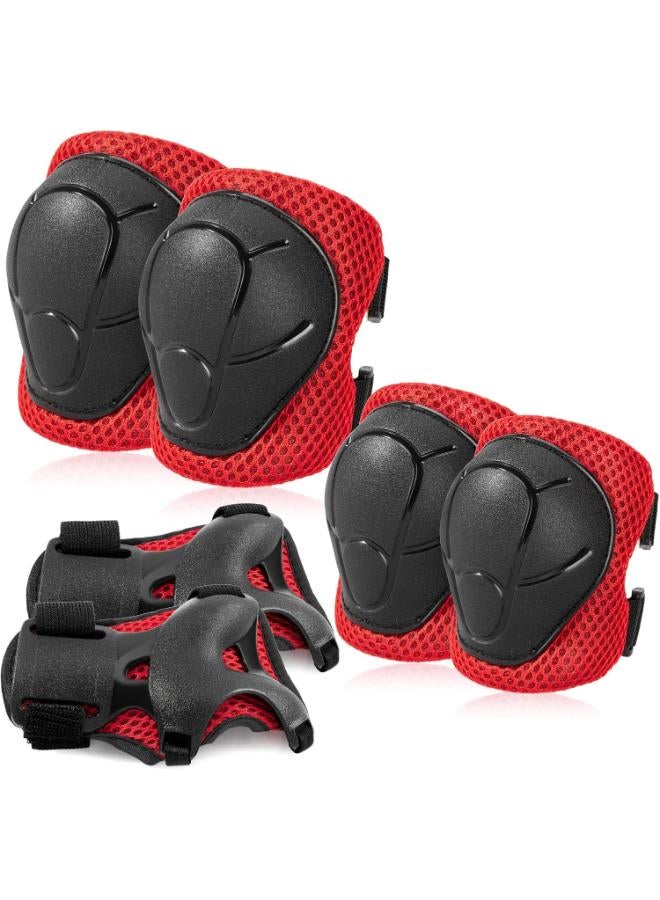 Zain BOSONER Kids/Youth Knee Pad Elbow Pads Guards Protective Gear Set for Roller Skates Cycling BMX Bike Skateboard Inline Skatings Scooter Riding Sports (Black/red, Medium) - Image 2