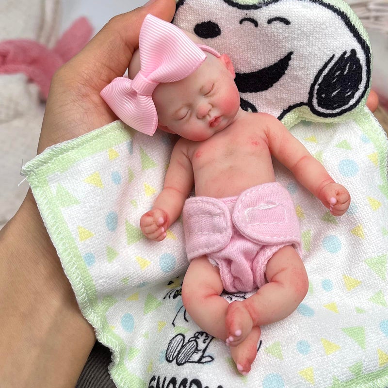 Mire & Mire Reborn Baby Dolls 5.5 Inch Girl Mini Silicone Baby Realistic Baby Dolls Silicone Full Body - Image 3