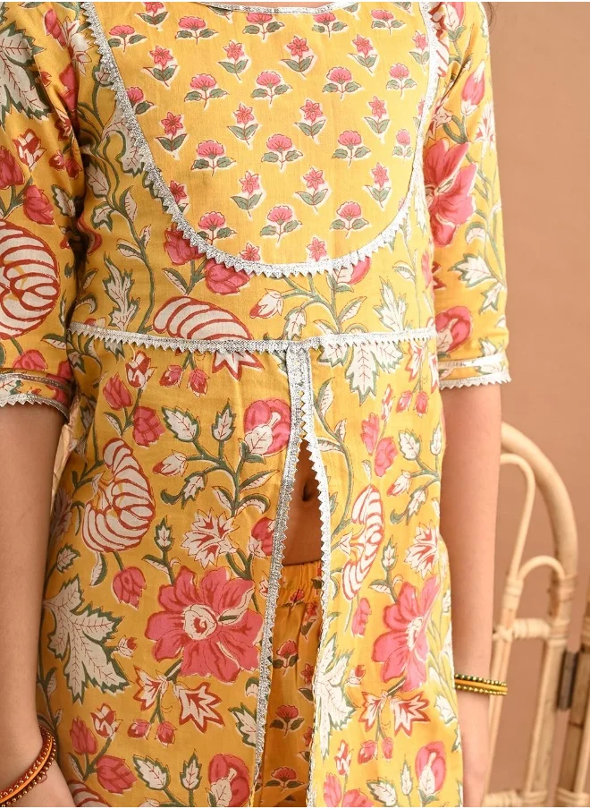 LILPICKS Printed Kurta with Sharara Set