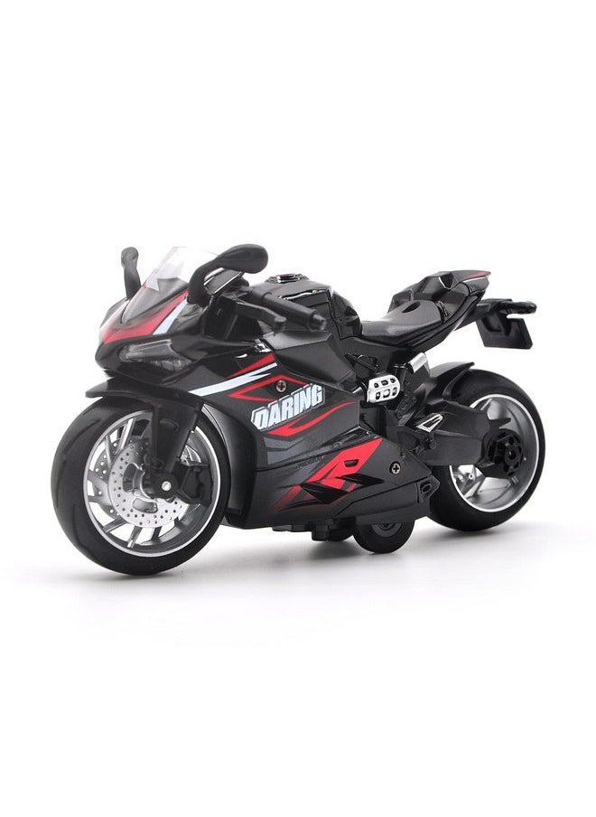MING YING 66 MING YING 66 Pull Back Motorcycle Model - 1:12 Scale Toy Motorcycle,Motorcycle Toy with Light and Music Gift for Children Boys and Girls (Black)  - Image 1
