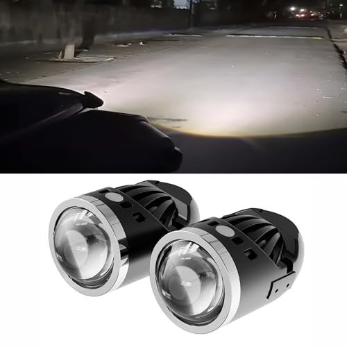 Audio Wheels LED Projector 1.8 Inch Fog Lamp with Cover - 120W, 6000K White (15000LM) | 12V/24V Fog Light for Car & Vehicle Modification | Compatible with Tata Nexon, Punch, Harrier & Curvv - Image 3