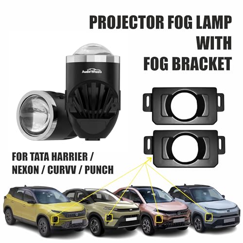 Audio Wheels LED Projector 1.8 Inch Fog Lamp with Cover - 120W, 6000K White (15000LM) | 12V/24V Fog Light for Car & Vehicle Modification | Compatible with Tata Nexon, Punch, Harrier & Curvv - Image 2