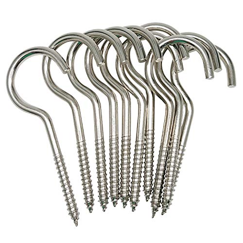 Axe Sickle 4 Inch Heavy Duty Large Screw Hook Ceiling Hook Cup Hook Silver 10 Pcs - Image 1
