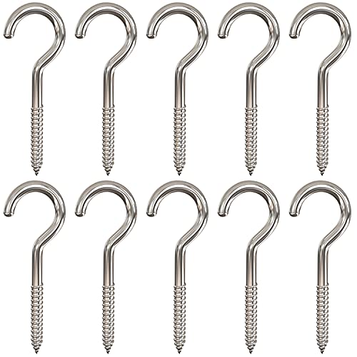 Axe Sickle 4 Inch Heavy Duty Large Screw Hook Ceiling Hook Cup Hook Silver 10 Pcs - Image 5